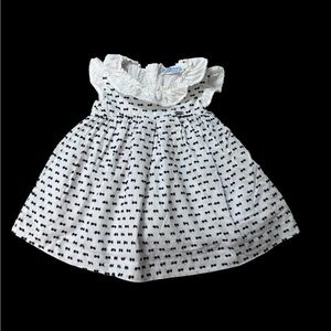 Mayoral White and Black Patterned Kids Dress